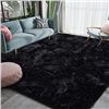 Image 1 : NEW REPACKED HOMORE FLUFFY BLACK AREA RUG, SHAG