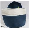 Image 1 : NEW REPACKED 15" HIGH BLUE/WHITE FABRIC LAUNDRY