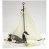 Image 1 : VINTAGE WOOD SAILBOAT & WOOD CARVED DUCK