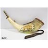 Image 1 : HANDMADE POWDER HORN WITH BUFFALO ARTWORK
