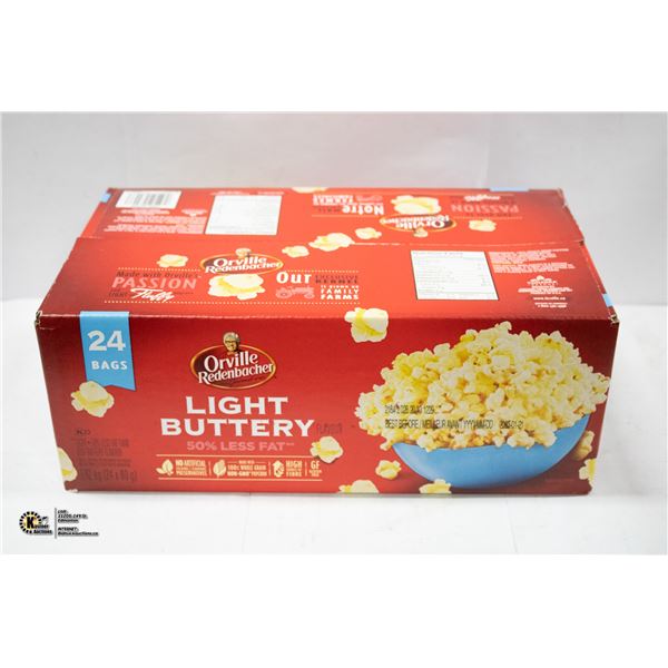 CASE OF 24 ORVILLE REDENBACHER LIGHT BUTTERY