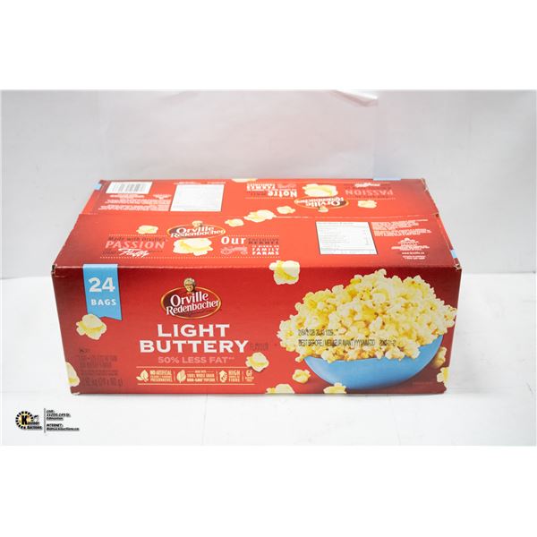 CASE OF 24 ORVILLE REDENBACHER LIGHT BUTTERY