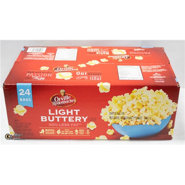 CASE OF 24 ORVILLE REDENBACHER LIGHT BUTTERY