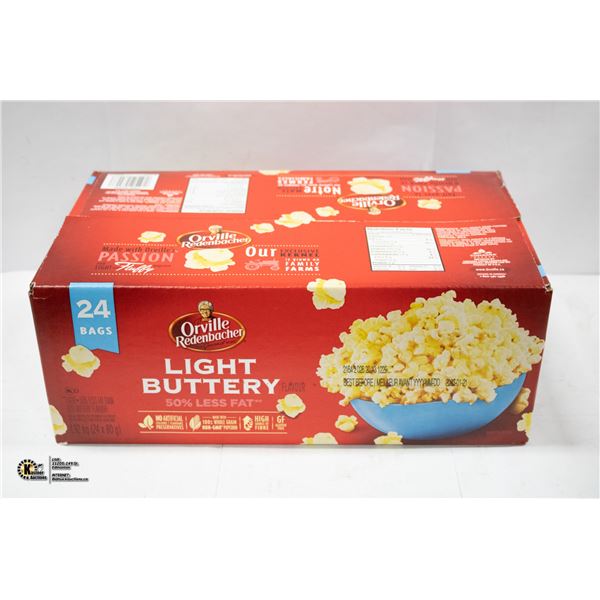 CASE OF 24 ORVILLE REDENBACHER LIGHT BUTTERY