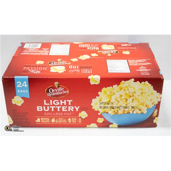CASE OF 24 ORVILLE REDENBACHER LIGHT BUTTERY