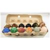 Image 1 : LOT OF 12 ASSORTED STONE EGG DECOR PIECES