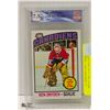 Image 1 : KEN DRYDEN 76-77 1ST TEAM ALLSTAR CARD GRADED 7.5