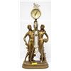Image 1 : VINTAGE  BRASS COLORED CLOCK W 2 LADIES - STANDS