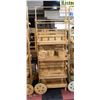 Image 1 : WOOD DISPLAY CART ON WOODEN WHEELS 83" TALL