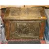 Image 1 : BRASS WOOD LINED VINTAGE TRUNK