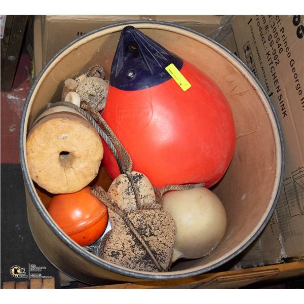 BARREL OF ASSORTED ITEMS