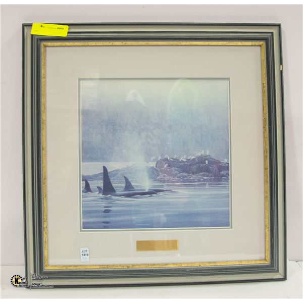 ROBERT BATEMAN ORCA PROCESSION FRAMED PRINT