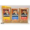 Image 1 : 3 BAGS OF QUAKER OATS LARGE FLAKE OATS, ONE MINUTE