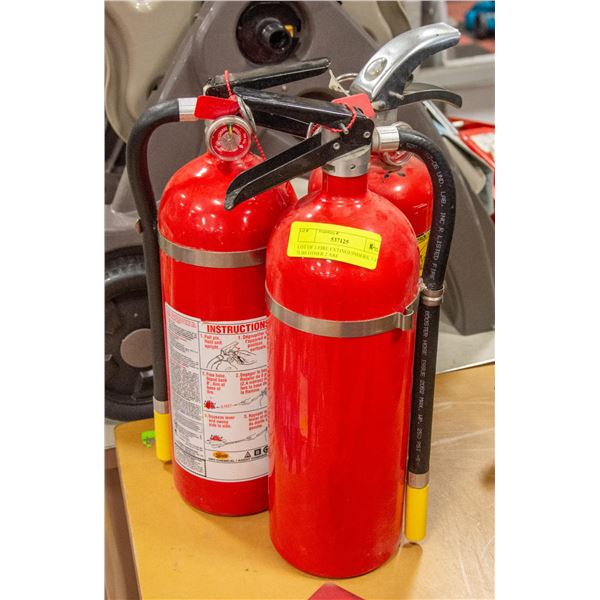 LOT OF 3 FIRE EXTINGUISHERS, 1 X 5LBS OTHER 2 ARE