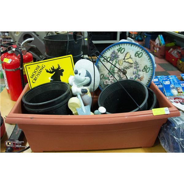 GARDEN POTS, MICKEY MOUSE GARDEN STATUE, PLAQUE &