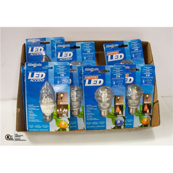 FLAT OF LED BULBS USES 1 WATT AND 2 WATT