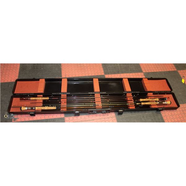 LOCKABLE FENWICK HI-TECH ROD CASE WITH 4 RODS
