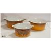 Image 1 : LOT OF 3 STACKING VINTAGE PYREX DISHES