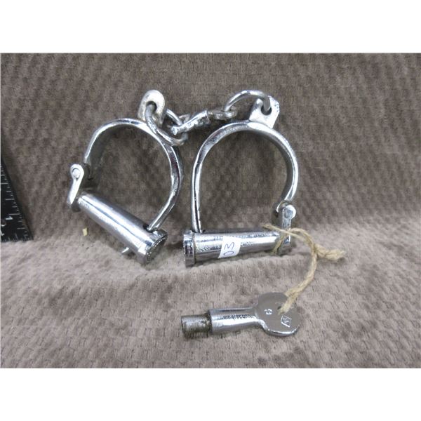 Vintage Handcuffs with Key - Appear to be Working