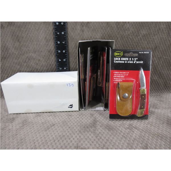 NEW - 6 Brico Locking Pocket Knives