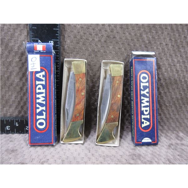 2 Locking Hunting Knives - Olympia - Appear new in box