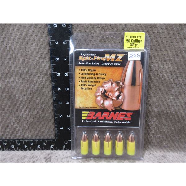 50 Cal. 285gr Barnes Spit-Fire MZ Bullets/Sabots