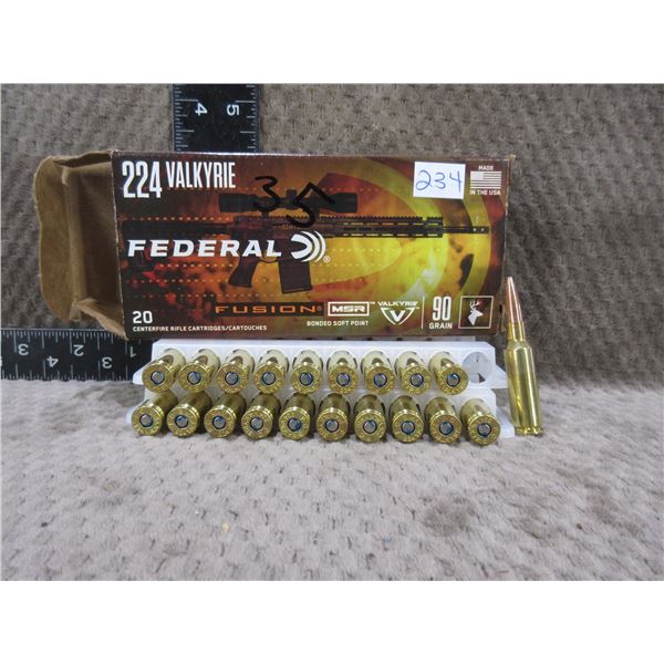 224 Valkyrie 90gr BSP Federal Cartridges - Box of 20