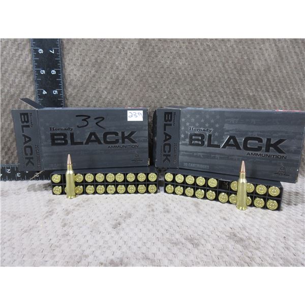224 Valkyrie 75gr BTHP Hornady Black Cartridges