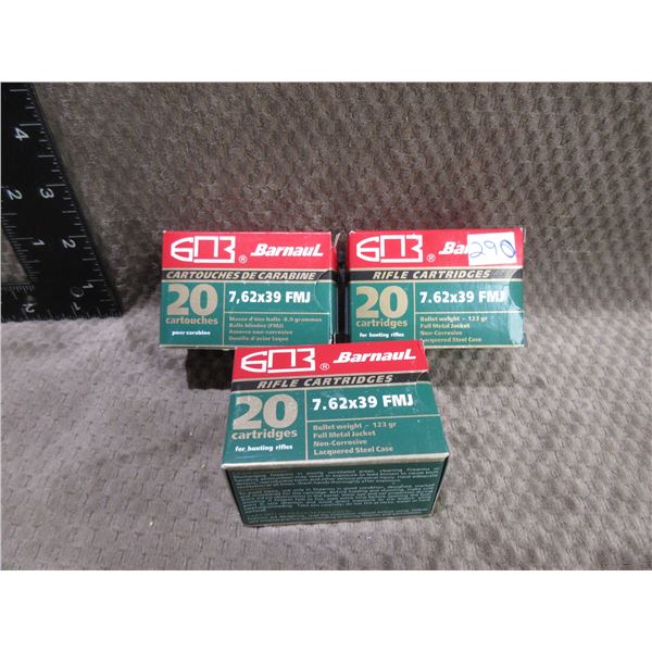7.62 x 39 123gr FMJ Barnaul Cartridges