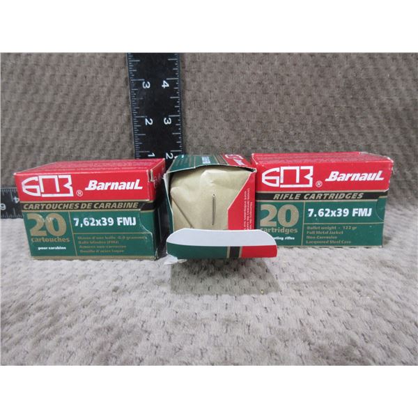 7.62 x 39 123gr FMJ Barnaul Cartridges