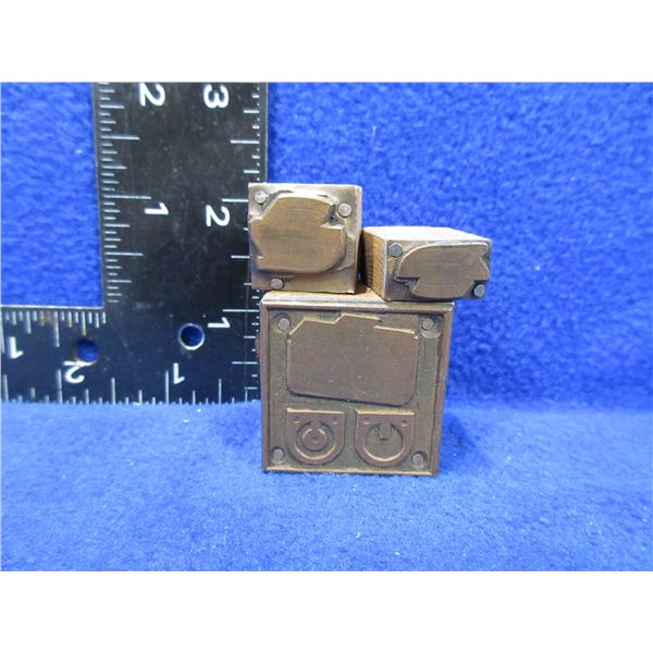 3 Small Vintage Firearms Printing Blocks