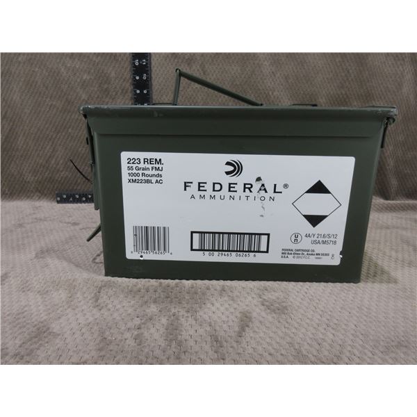 223 Rem. 55gr FMJ Federal - Sealed Ammo Can of 1000