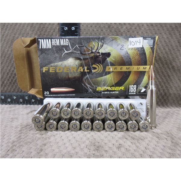 7mm Rem. Mag 168gr Federal Cartridges - 1 Box of 20