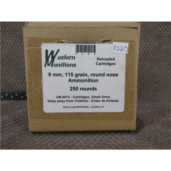 9mm 115gr RN Western Munitions - Sealed Case of 250