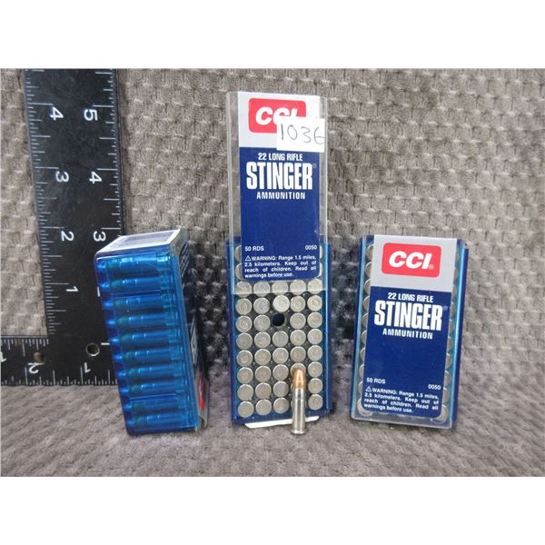 22LR Stinger CCI Cartridges - 3 Boxes of 50