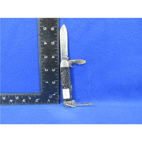 Folding Pocket Knife - 4 Blade Camp Knife - Made in USA