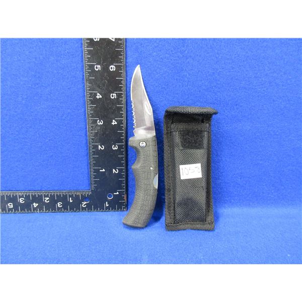 Locking Blade Folding Knife with Sheath - No Markings