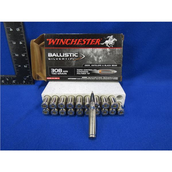 308 Win. 150gr Winchester Ballistic Silvertip Cartridges