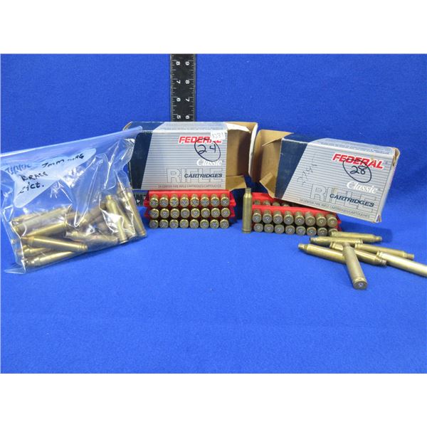 7mm Rem. Mag Brass - 76 Total - 2 boxes + 1 bag