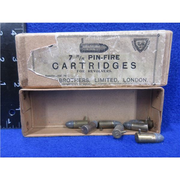 Collector Ammo - 7mm Eley Pin-Fire Cartridges - Box of 7