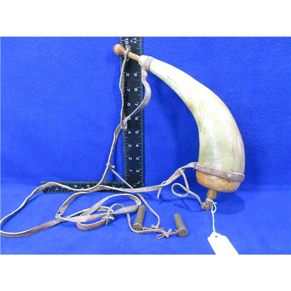 Vintage Powder Horn with Leather Strap