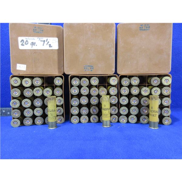 20 Ga. 2 1/2"  Fired Shotgun Hulls - 75 Total
