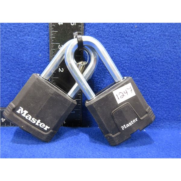 2 Master Padlocks Keyed Alike with 2 Keys