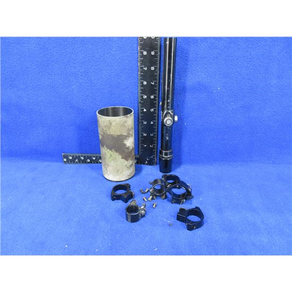 6 Scope Rings, Scope Missing A Lense & Scope Sunshield