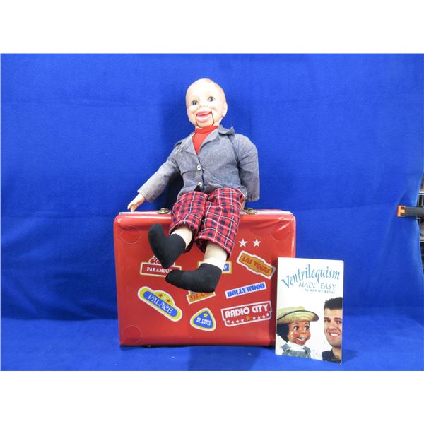 Ventriloquist Dummy with Suitcase & Ventriloquism Book