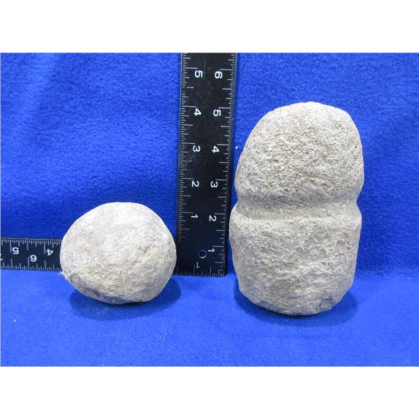 Indigenous Stone Grooved Maul & Round Throwing Ball
