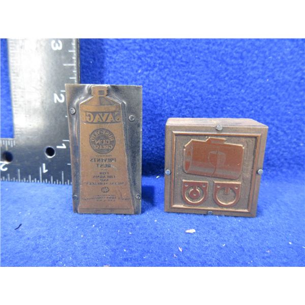 2 Small Vintage Firearms Printing Blocks