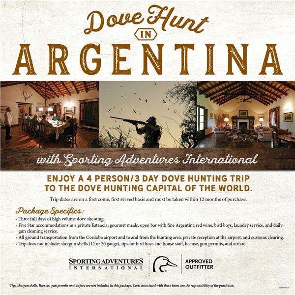 Argentine Dove Hunt for 4 with Sporting Adventures International