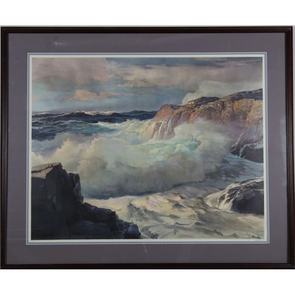 Unknown - "Cliffs and Crashing Waves Seascape"