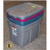 Image 1 : LOT OF 3 RUBBERMAID TOTES